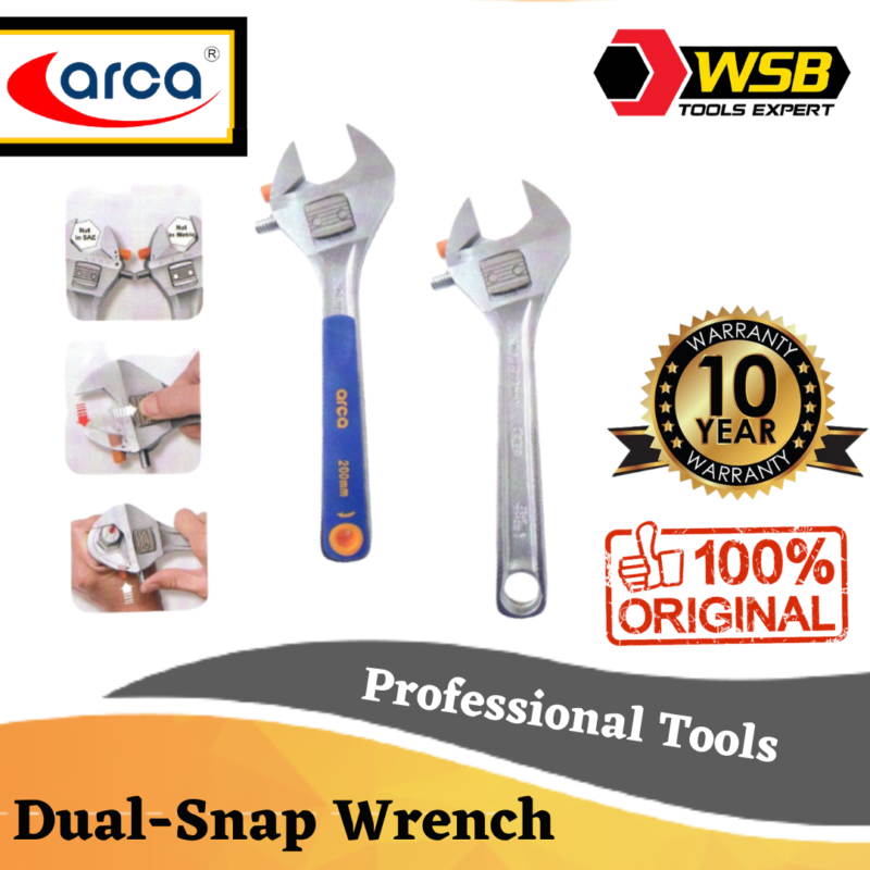 Kunci Inggris ARCA Dual-Snap Wrench 8"