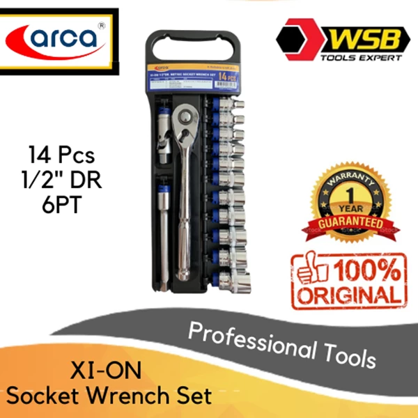 14 Pcs Set Kunci Sock XI-ON ARCA 1/2" DR 6PT