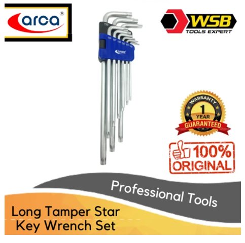 9 Pcs Kunci L Bintang Tamper Extra Panjang Anti Slip ARCA