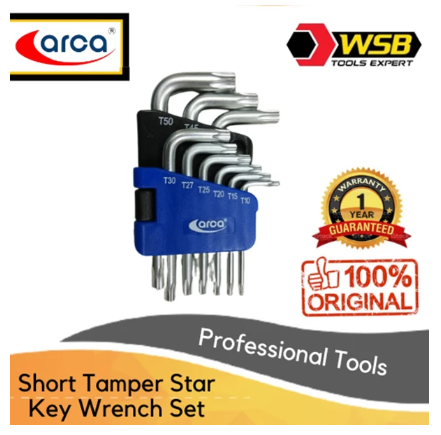 9 PCS KUNCI L BINTANG TAMPER PENDEK ANTI SLIP ARCA