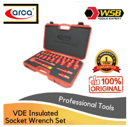 ARCA 24 PCS VDE INSULATED SOCKET WRENCH SET 1/2'' DR HAND TOOL SET LISTRIK