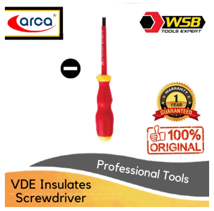 Obeng Pengecek Listrik ARCA VDE Insulate Screwdriver Slotted Tip / Mata Minus