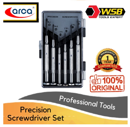 6 PCS OBENG PRESISI SET ARCA (4 FLAT 2 PHILLIPS)