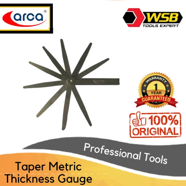 ARCA 13pcs Taper Metric Thickness Gauge Feeler Strip / Pengukur Lebar Celah