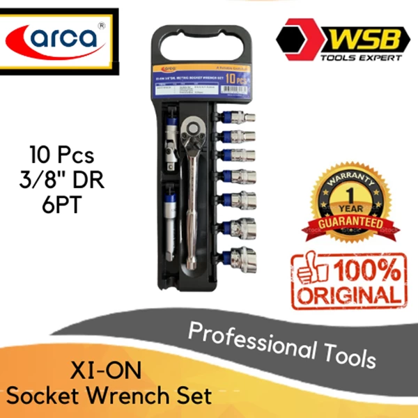 10 Pcs Set Kunci Sock XI-ON ARCA 3/8" DR 6PT