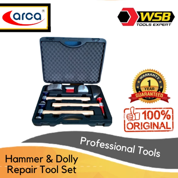 ARCA Auto Body Hammer & Dolly Repair Tool Set / Tool Set Reparasi Palu